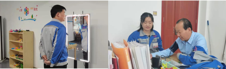 大家體驗(yàn)了智能血壓計、魔鏡等儀器設(shè)備